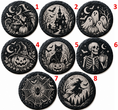 Halloween Coasters - Laser Etched Slate