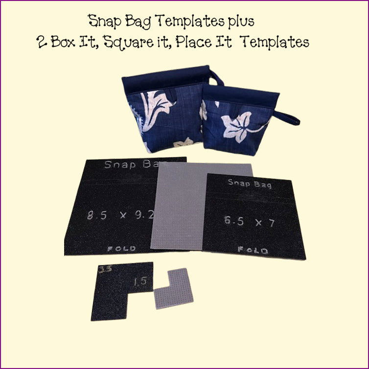 Snap Bag Templates - 3 Sizes