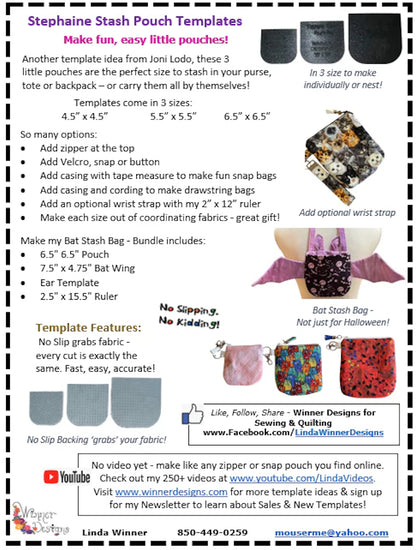 Stephanie Stash Pouch Templates