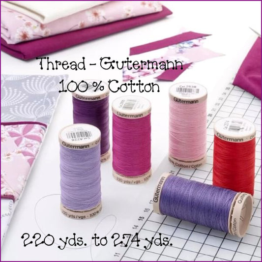Thread - Gutermann - 100% Cotton - 220 to 274 yds.