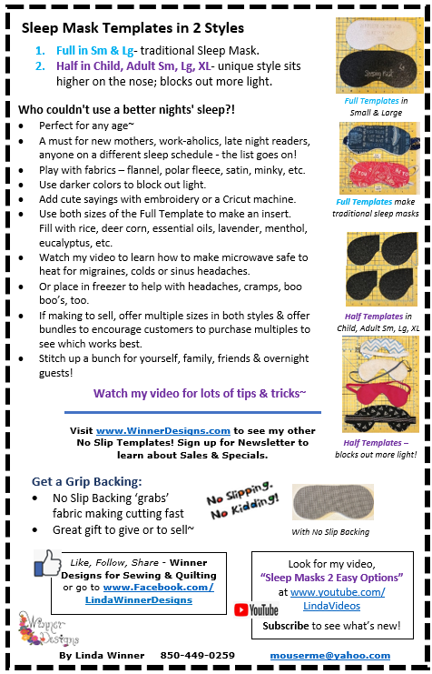 Sleep Mask Templates