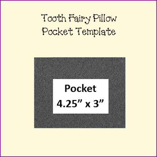 Tooth Fairy Pillow Full or Half Template 2 sizes