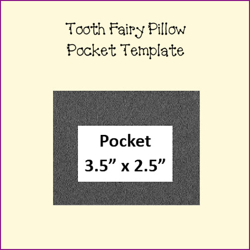 Tooth Fairy Pillow Full or Half Template 2 sizes