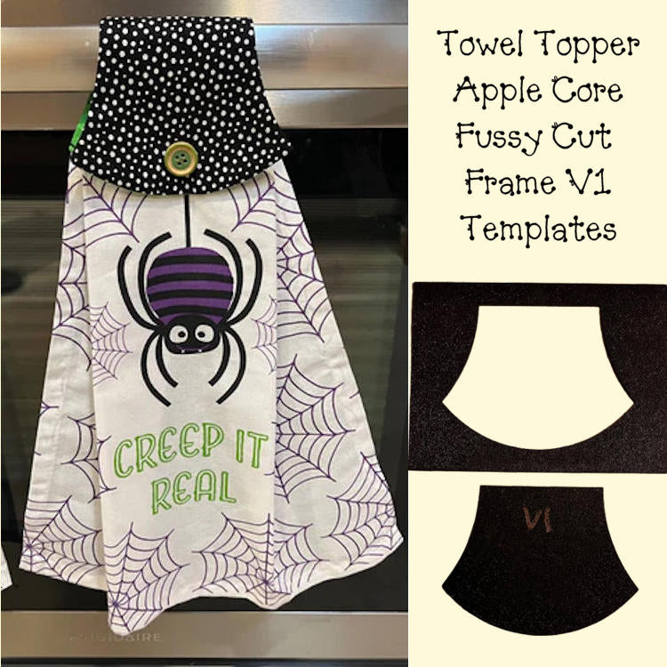 Towel Topper - Apple Core, Fussy Cut Frame V1