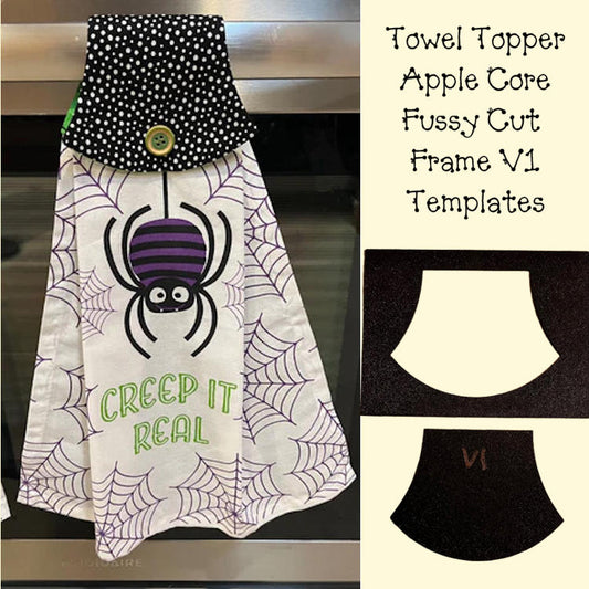 Towel Topper - Apple Core, Fussy Cut Frame V1