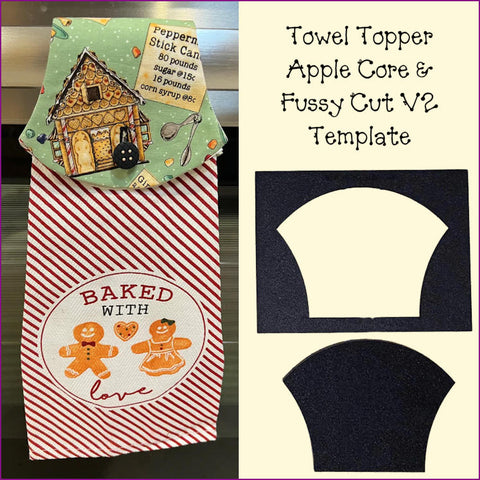 Towel Topper - Apple Core & Fussy Cut Frame V2