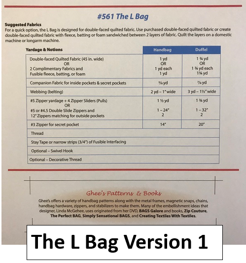 Ghee's L Bag Patterns