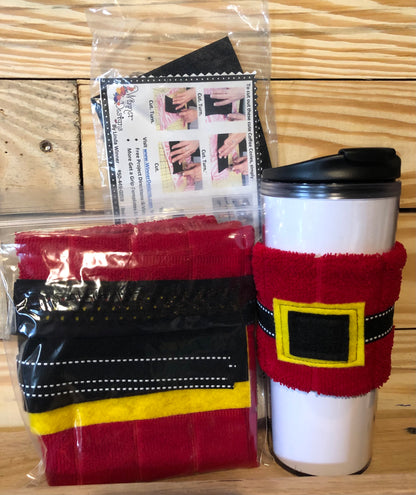 Santa Coffee Cozy Kit w/ or w/out Template/Fussy